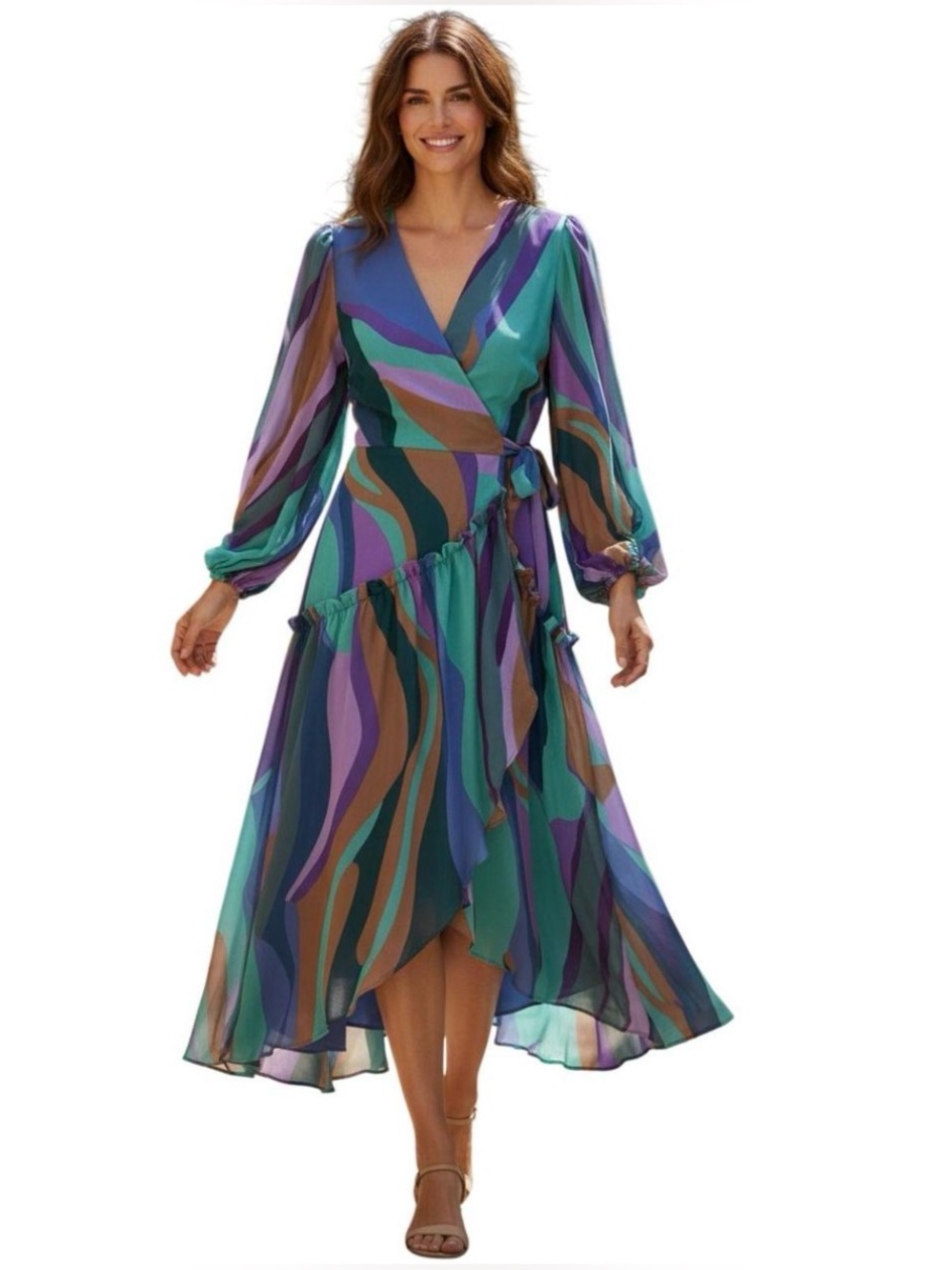 Anthropologie Hutch Geo Wrap Maxi Dress